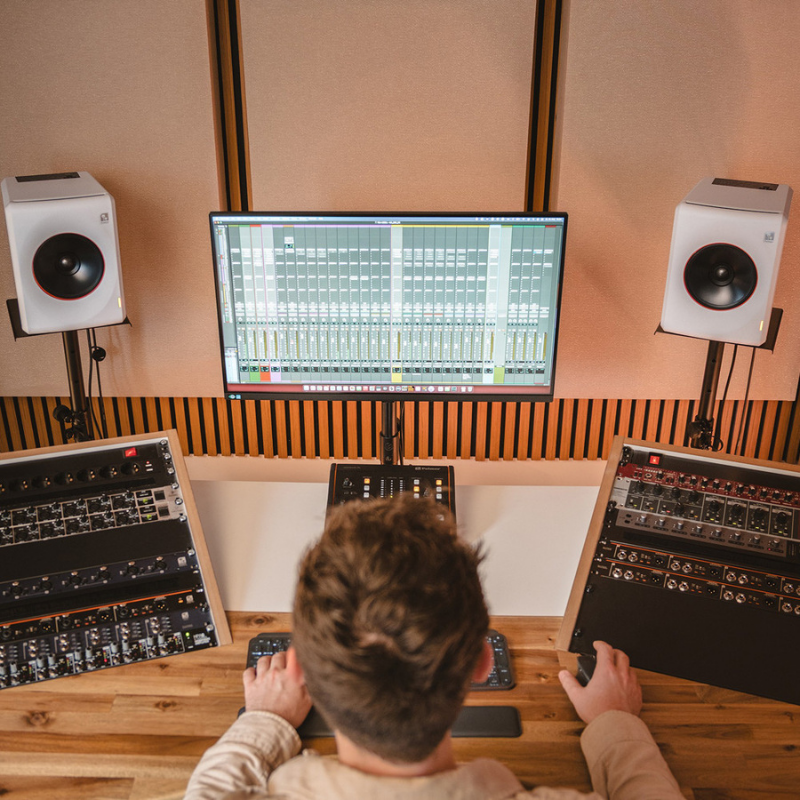 Palmer ORBIT 11 Active 1000W CO-AX 3-Way Studio Monitor in Action in White