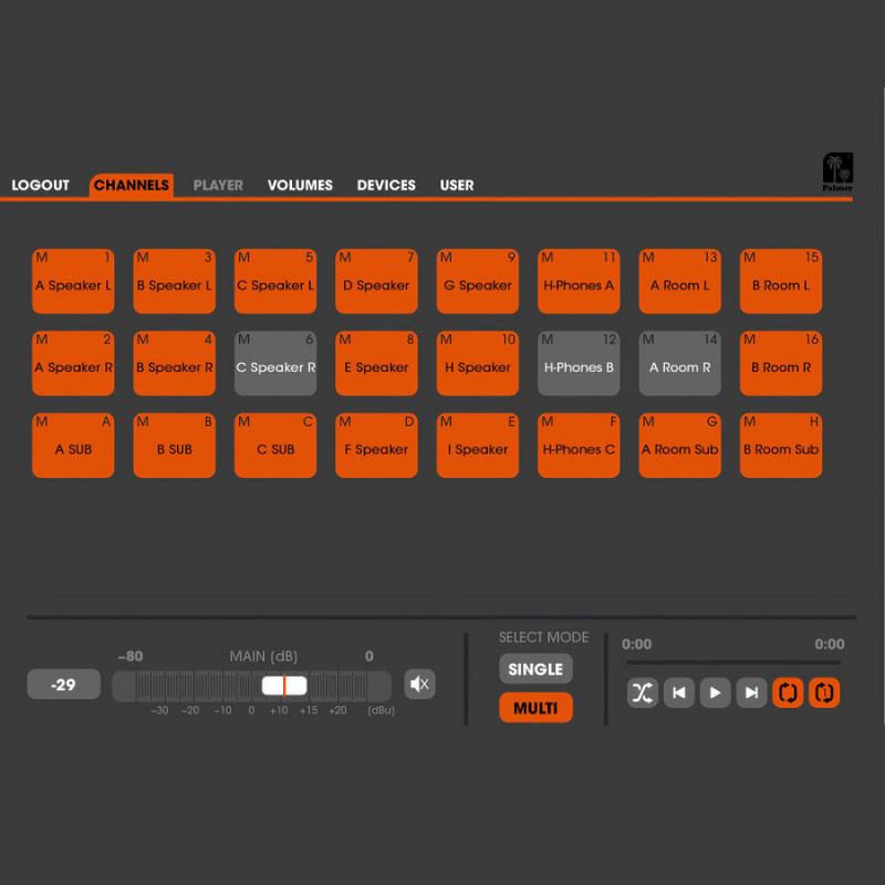Palmer Grand Audition MKII - 24-Channel Loudspeaker Switching System Application