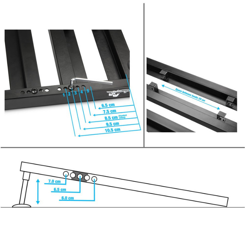 Palmer PEDALBAY® 60 L - Lightweight Variable Pedalboard Specifications 