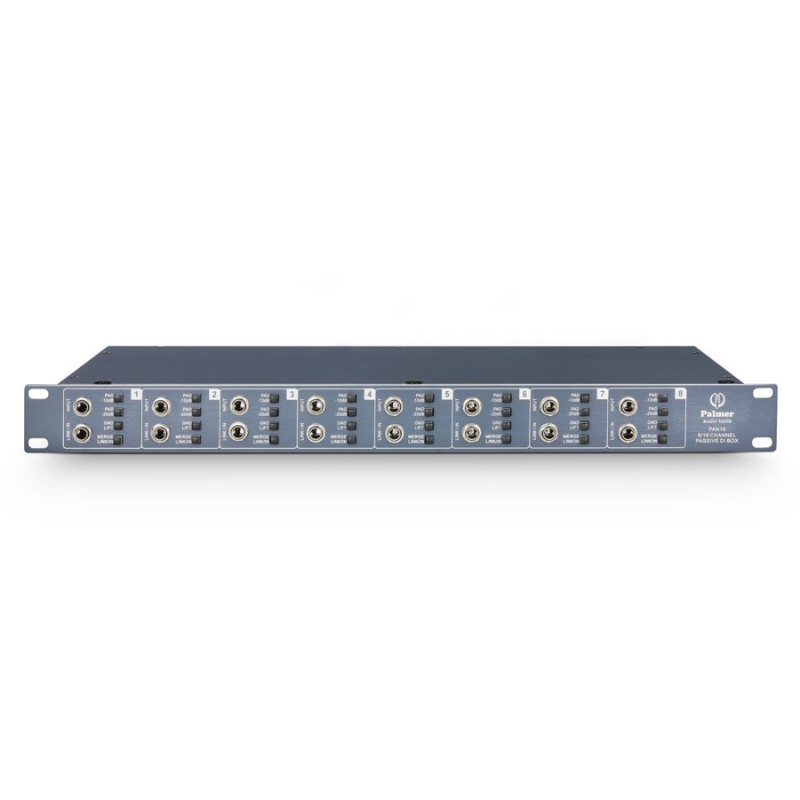 Palmer PAN 16 - 19" DI Box 8 Channels Passive Front View