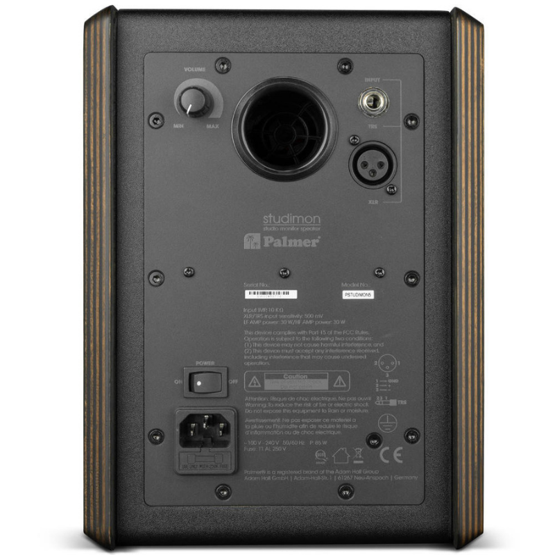 Palmer STUDIOMON 5 - Powered 5" Nearfield Studio Monitor Back Side Closeup