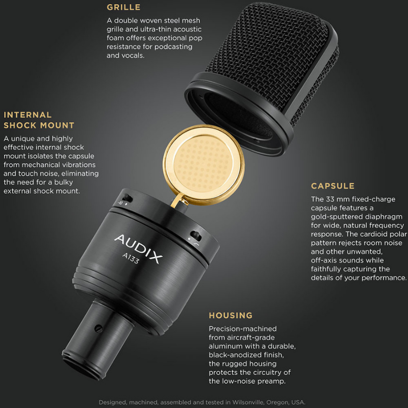 AUDIX ADX-A133 LARGE DIAPHRAGM CONDENSER MICROPHONE Specifications