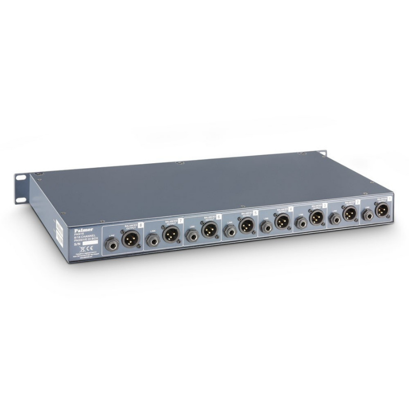 Palmer PAN 16 - 19" DI Box 8 Channels Passive Back View