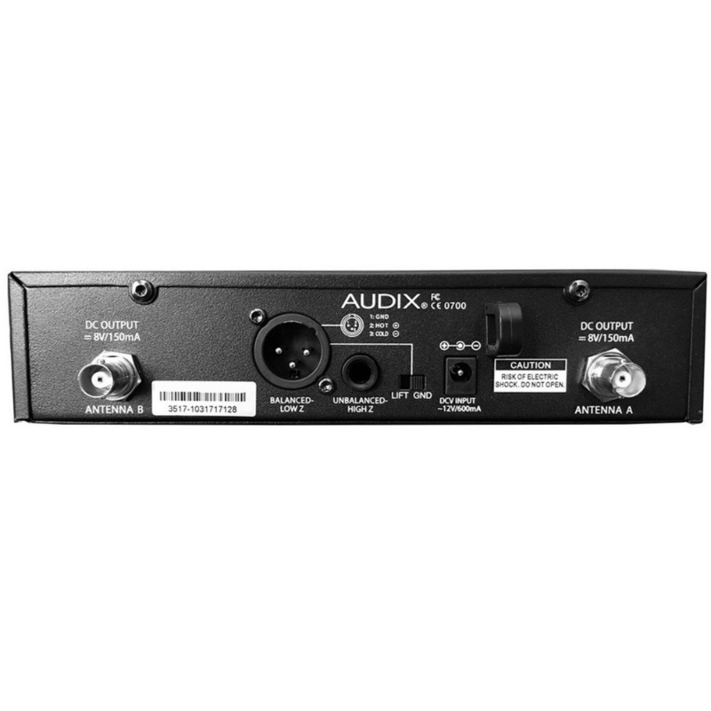 Audix Wireless Mic System with OM2 552-554 MHZ Back View