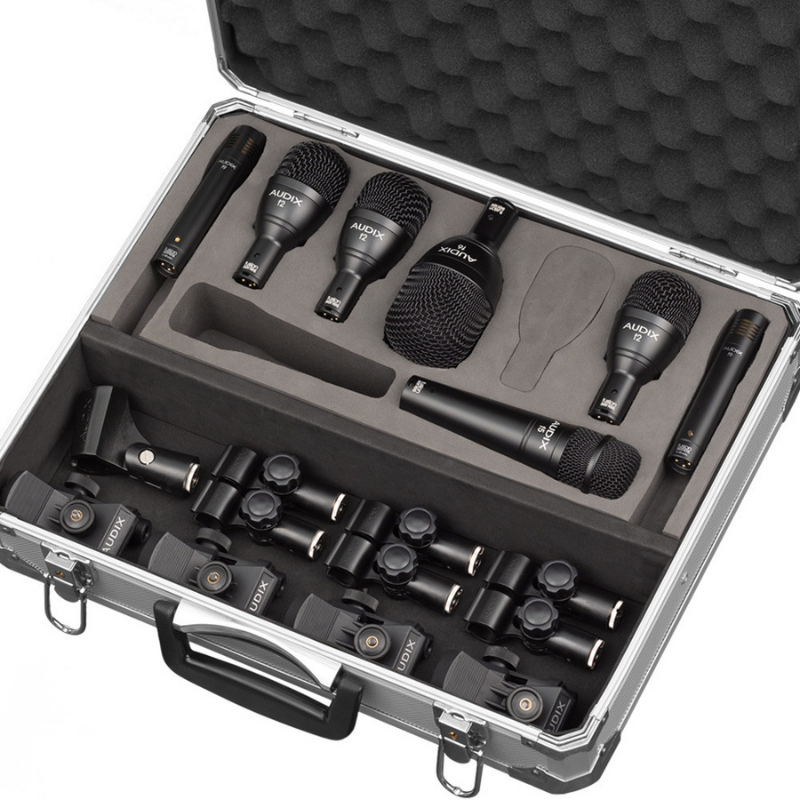 Audix ADX-FP7 7 Piece Fusion Drum Microphone Package Closeup