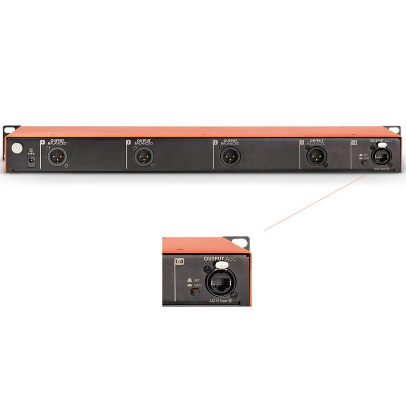 Palmer 19" 4 Channel Passive DI Rack with AoC Back View