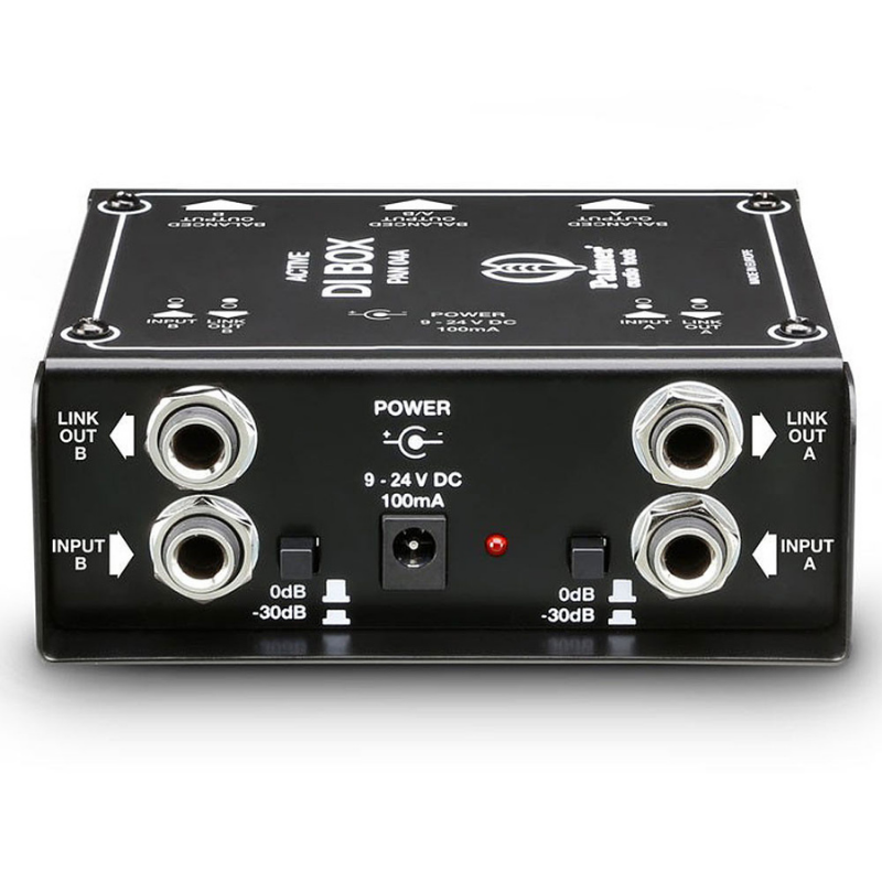 Palmer Pan 04 A - Active 2-Channel DI Box Side View