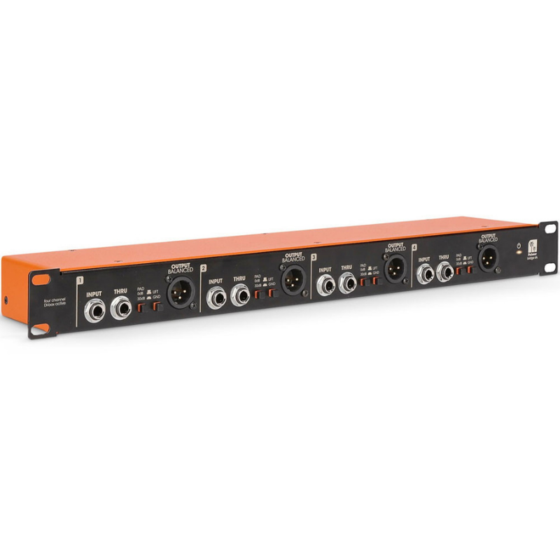 Palmer 19" 4 Channel Passive DI Rack with AoC Front View