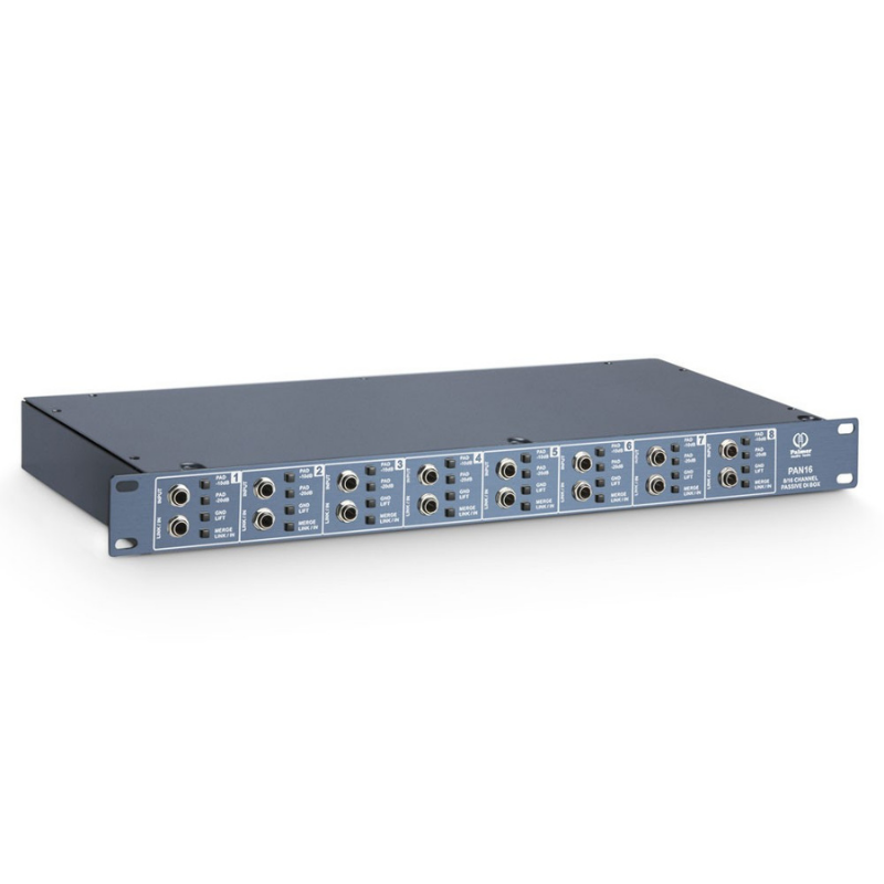 Palmer PAN 16 - 19" DI Box 8 Channels Passive Side View