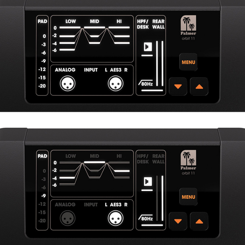 Palmer ORBIT 11 Active 1000W CO-AX 3-Way Studio Monitor Settings